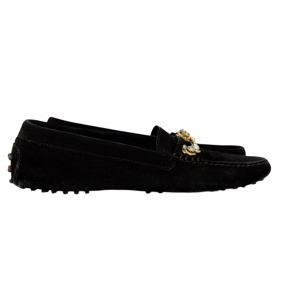 Tod's Women's Balck Suede Rhinestone Driving Shoes sz 40/ 9 - Picture 4 of 9